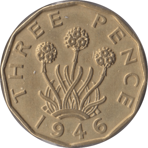 1946 BRASS THREEPENCE ( AUNC ) - Threepence - Cambridgeshire Coins