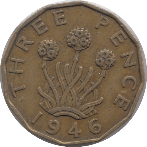 1946 BRASS THREEPENCE ( GVF ) 2 - Threepence - Cambridgeshire Coins