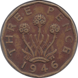 1946 BRASS THREEPENCE ( GVF ) 8 - Threepence - Cambridgeshire Coins