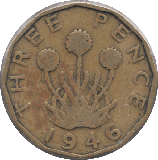 1946 BRASS THREEPENCE ( NF ) 2 - Threepence - Cambridgeshire Coins