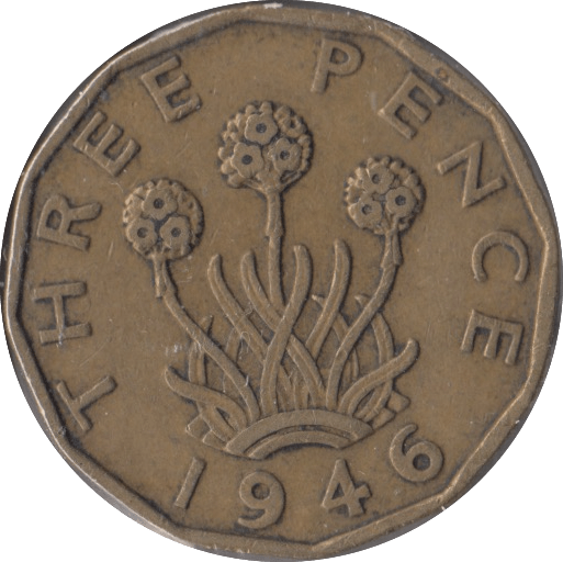 1946 BRASS THREEPENCE ( VF ) 26 - Threepence - Cambridgeshire Coins