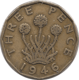 1946 BRASS THREEPENCE ( VF ) 3 - Threepence - Cambridgeshire Coins