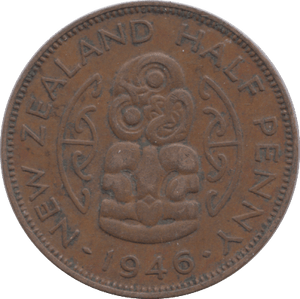 1946 HALFPENNY NEW ZEALAND - WORLD COINS - Cambridgeshire Coins