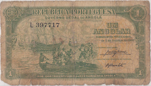 1946 ONE ANGOLAR PORTUGAL BANKNOTE REF 1579 - World Banknotes - Cambridgeshire Coins