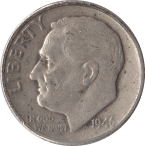 1946 SILVER ONE DIME USA - SILVER WORLD COINS - Cambridgeshire Coins