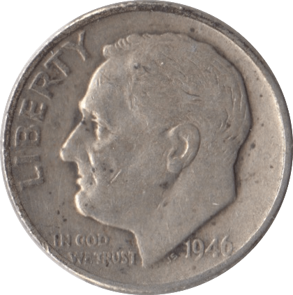 1946 SILVER ONE DIME USA - SILVER WORLD COINS - Cambridgeshire Coins
