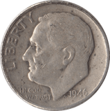 1946 SILVER ONE DIME USA - SILVER WORLD COINS - Cambridgeshire Coins