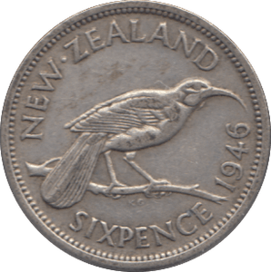 1946 SIXPENCE SILVER NEW ZEALAND - SILVER WORLD COINS - Cambridgeshire Coins