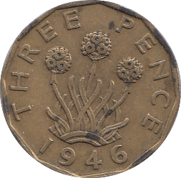 1946 THREEPENCE ( GF ) D - Threepence - Cambridgeshire Coins