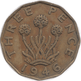 1946 THREEPENCE ( GVF ) 23 - Threepence - Cambridgeshire Coins
