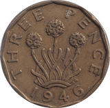 1946 THREEPENCE ( GVF ) 2 - Threepence - Cambridgeshire Coins