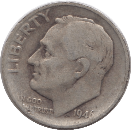 1946 USA SILVER DIME DENVER MINT - SILVER WORLD COINS - Cambridgeshire Coins