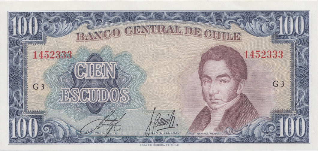 1947 100 ESCUDOS BANKNOTE CHILE REF 670 - World Banknotes - Cambridgeshire Coins