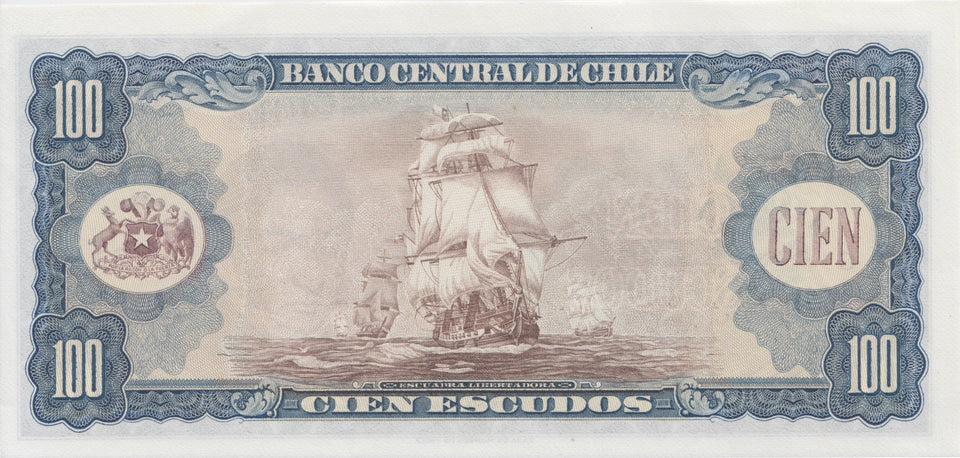 1947 100 ESCUDOS BANKNOTE CHILE REF 670 - World Banknotes - Cambridgeshire Coins