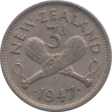 1947 3 PENCE NEW ZEALAND - WORLD COINS - Cambridgeshire Coins
