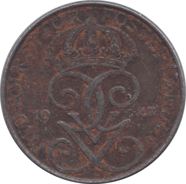 1947 5 ORE SWEDEN - WORLD COINS - Cambridgeshire Coins
