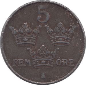 1947 5 ORE SWEDEN - WORLD COINS - Cambridgeshire Coins