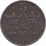 1947 5 ORE SWEDEN - WORLD COINS - Cambridgeshire Coins