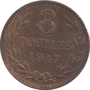 1947 8 DOUBLES GUERNSEY - WORLD COINS - Cambridgeshire Coins