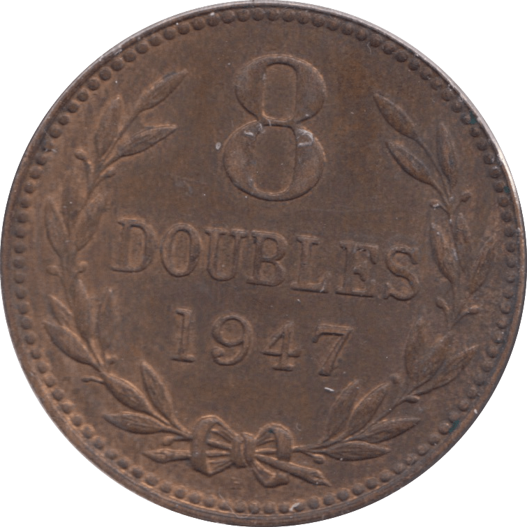 1947 8 DOUBLES GUERNSEY - WORLD COINS - Cambridgeshire Coins