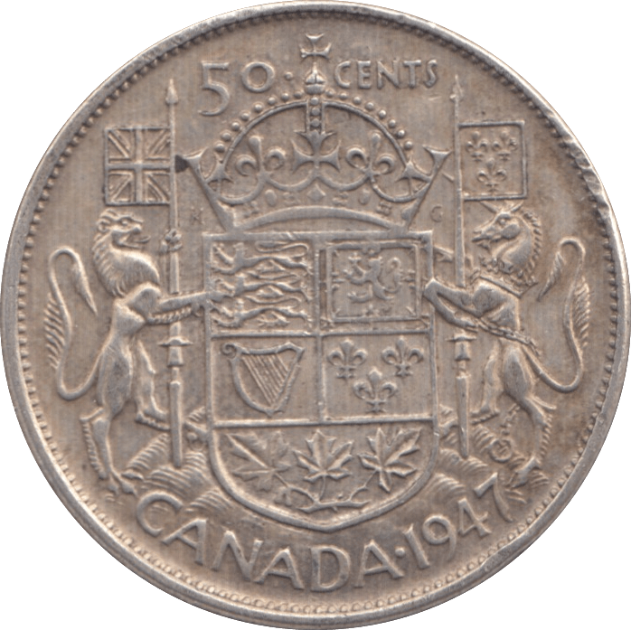 1947 CANADA 50 CENTS - WORLD COINS - Cambridgeshire Coins