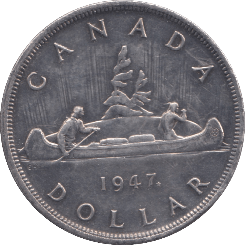 1947 CANADA SILVER ONE DOLLAR 8 - WORLD SILVER COINS - Cambridgeshire Coins