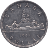 1947 CANADA SILVER ONE DOLLAR 8 - WORLD SILVER COINS - Cambridgeshire Coins