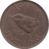 1947 FARTHING ( UNC ) 1 - Farthing - Cambridgeshire Coins