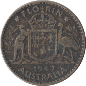 1947 FLORIN AUSTRALIA - SILVER WORLD COINS - Cambridgeshire Coins