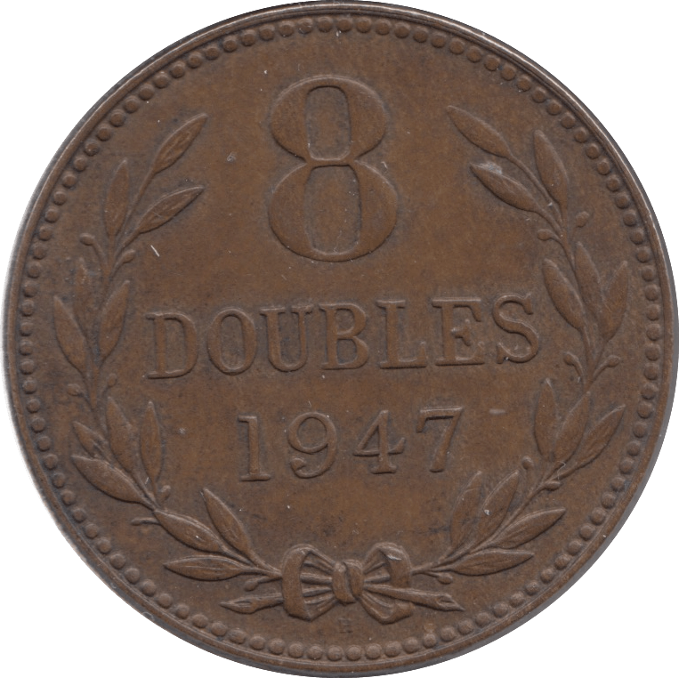 1947 GUERNSEY 8 DOUBLES - WORLD COINS - Cambridgeshire Coins
