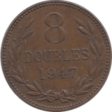 1947 GUERNSEY 8 DOUBLES - WORLD COINS - Cambridgeshire Coins