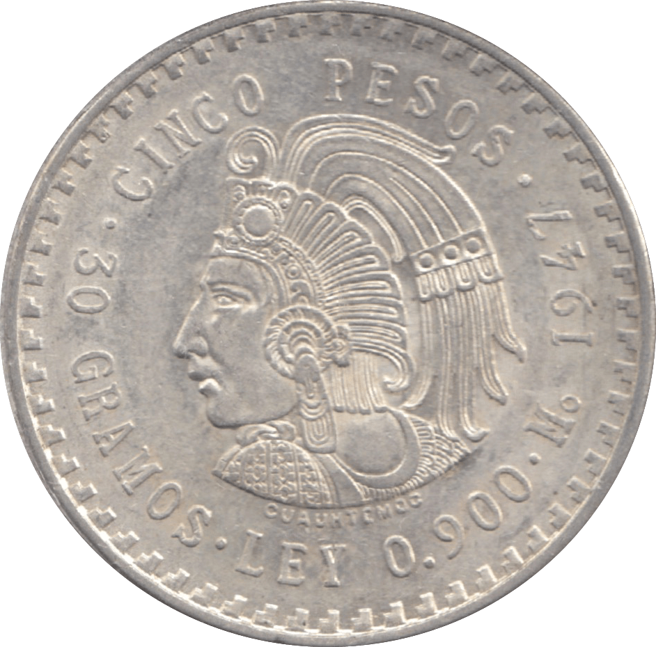 1947 MEXICO SILVER 5 PESOS - WORLD SILVER COINS - Cambridgeshire Coins