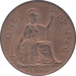 1947 PENNY ( UNC ) 3 - Penny - Cambridgeshire Coins