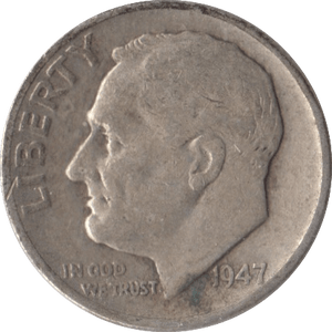 1947 SILVER ONE DIME USA - SILVER WORLD COINS - Cambridgeshire Coins