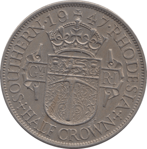 1947 SOUTHERN RHODESIA HALFCROWN - WORLD COINS - Cambridgeshire Coins