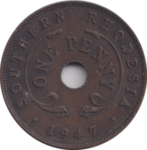 1947 SOUTHERN RHODESIA PENNY - WORLD COINS - Cambridgeshire Coins