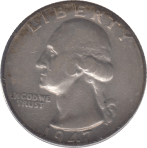 1947 USA SILVER 1/4 DOLLAR - SILVER WORLD COINS - Cambridgeshire Coins