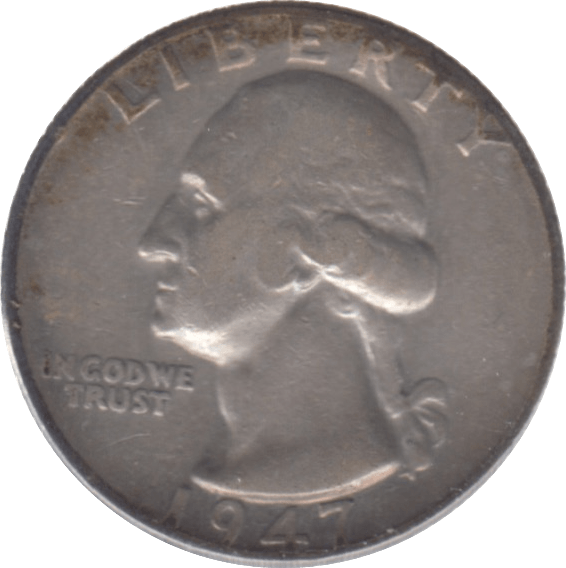 1947 USA SILVER 1/4 DOLLAR - SILVER WORLD COINS - Cambridgeshire Coins