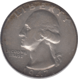 1947 USA SILVER 1/4 DOLLAR - SILVER WORLD COINS - Cambridgeshire Coins