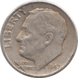 1947 USA SILVER DIME DENVER MINT - SILVER WORLD COINS - Cambridgeshire Coins