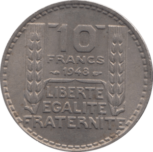 1948 10 FRANCS FRANCE - WORLD COINS - Cambridgeshire Coins