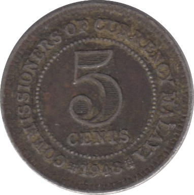 1948 5 CENTS MALAYA - WORLD COINS - Cambridgeshire Coins