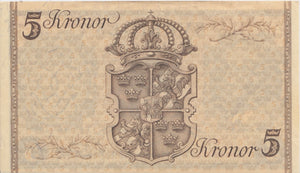 1948 5 KRONOR BANKNOTE SWEDEN REF 956 - World Banknotes - Cambridgeshire Coins