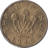 1948 BRASS THREEPENCE ( BU ) - Threepence - Cambridgeshire Coins