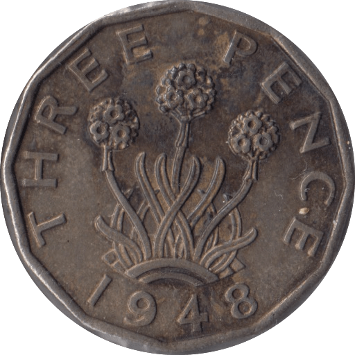 1948 BRASS THREEPENCE ( UNC ) - Threepence - Cambridgeshire Coins