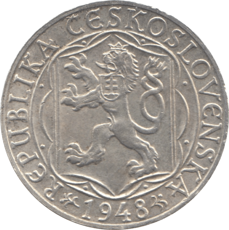 1948 CZECHOSLOVAKIA SILVER 100 KORUN - SILVER WORLD COINS - Cambridgeshire Coins