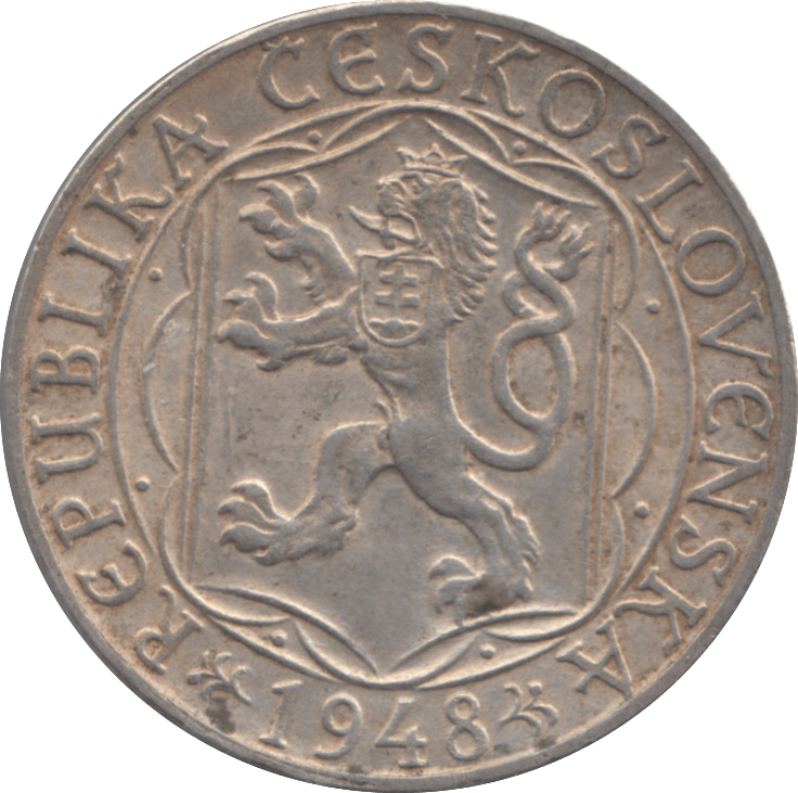 1948 CZECHOSLOVAKIA SILVER 100 KORUN - WORLD SILVER COINS - Cambridgeshire Coins