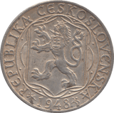 1948 CZECHOSLOVAKIA SILVER 100 KORUN - WORLD SILVER COINS - Cambridgeshire Coins