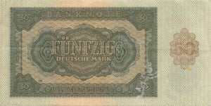 1948 Funfzig deutsche mark banknote AJ 4760497 REF 184 - World Banknotes - Cambridgeshire Coins