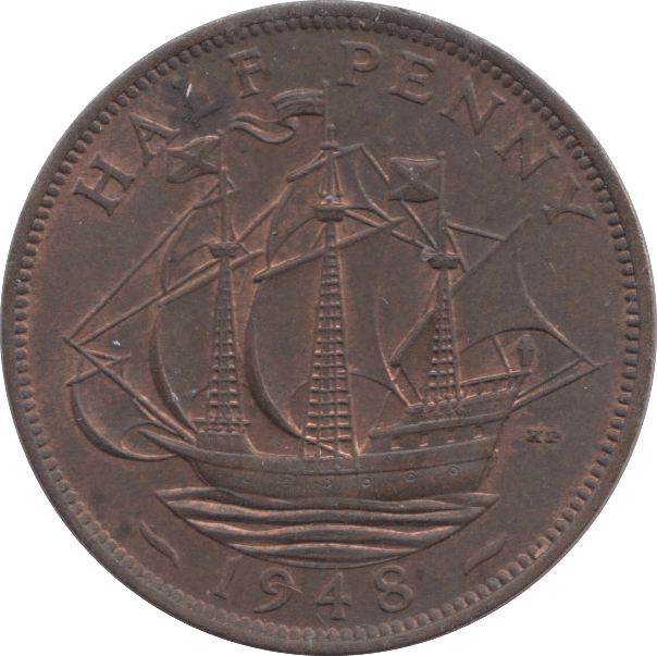 1948 HALFPENNY ( UNC ) 1 - Halfpenny - Cambridgeshire Coins